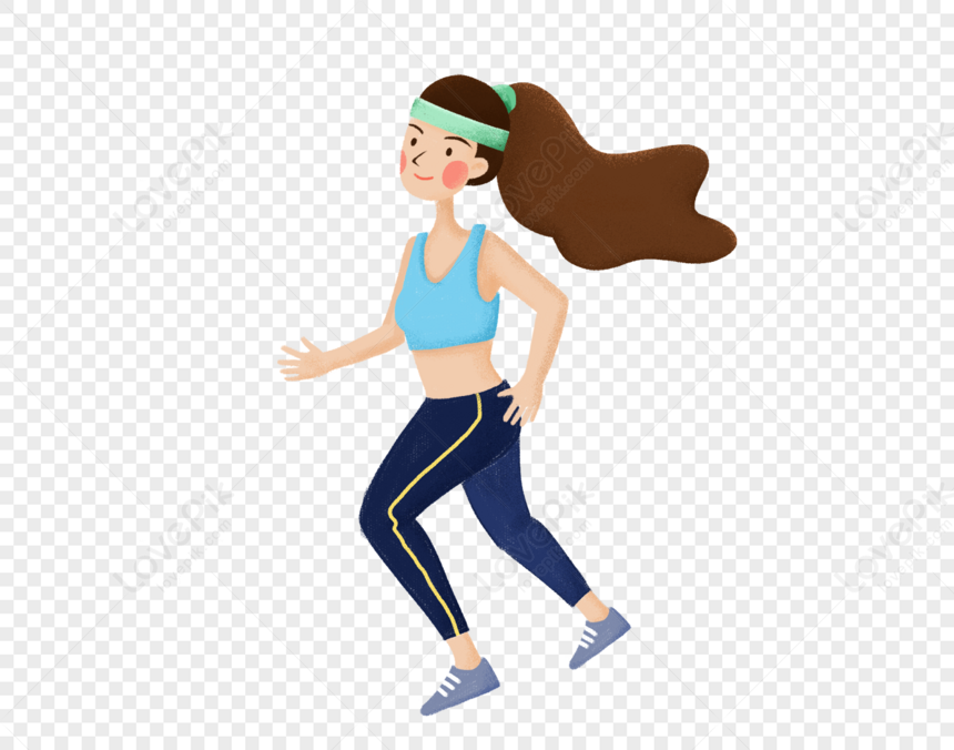 Running Girl, Cartoon Running, Running Vector, Cartoon Girl PNG Picture ...