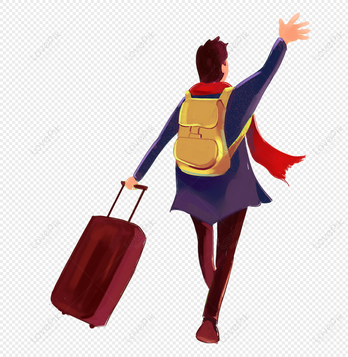 say goodbye and travel boy, say, work travel, people goodbye png transparent background