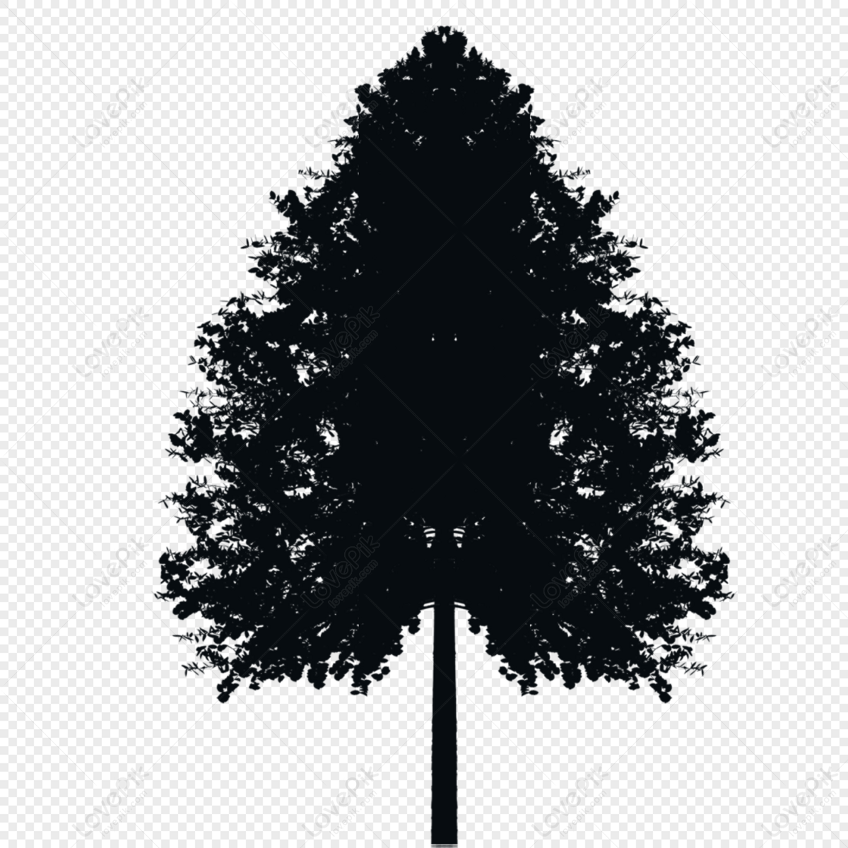 Silhouette of big tree, tree, forest, leaves free png