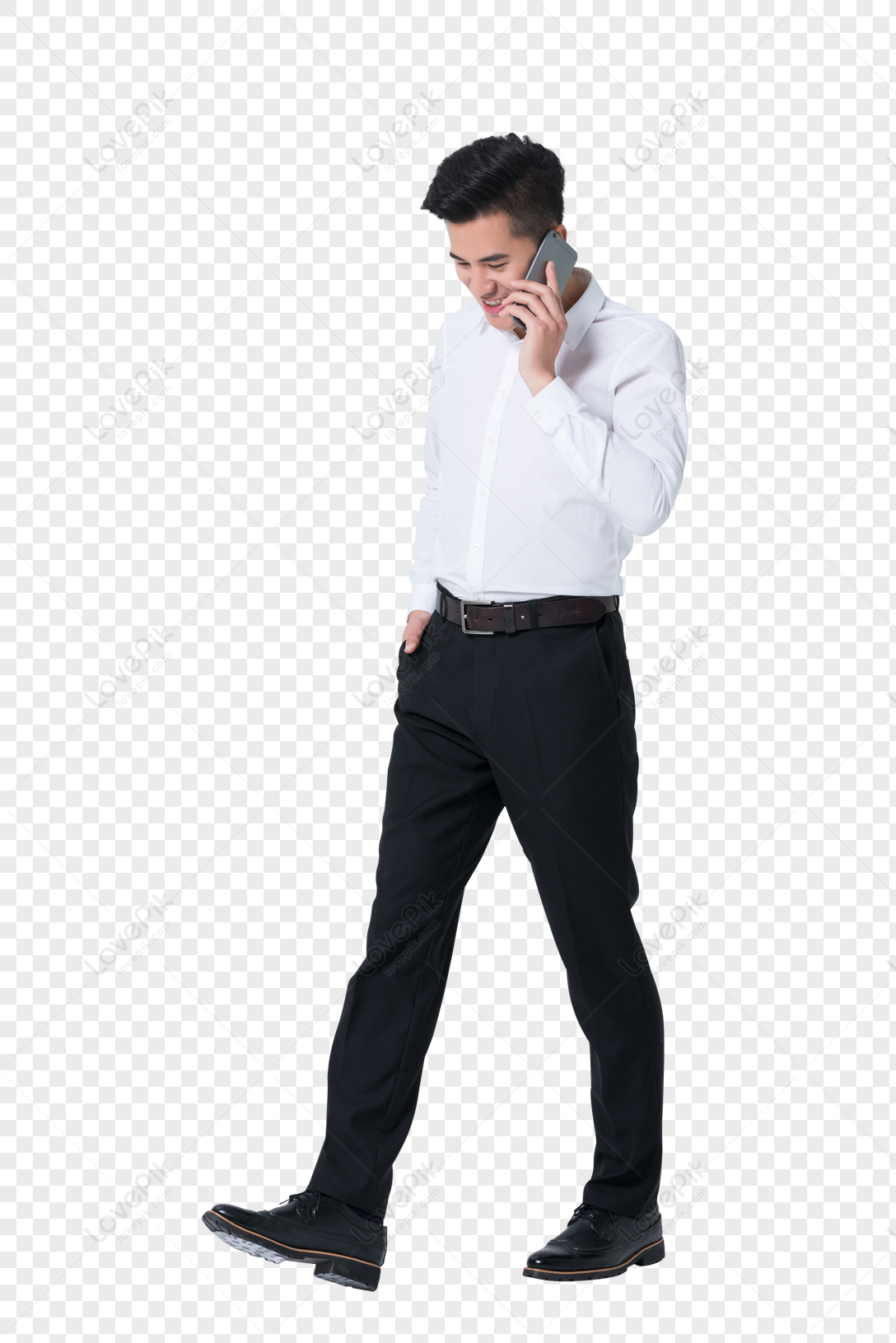 The Business Man Is Standing On The Phone With A Cell Phone PNG Transparent  Background And Clipart Image For Free Download - Lovepik | 400249010