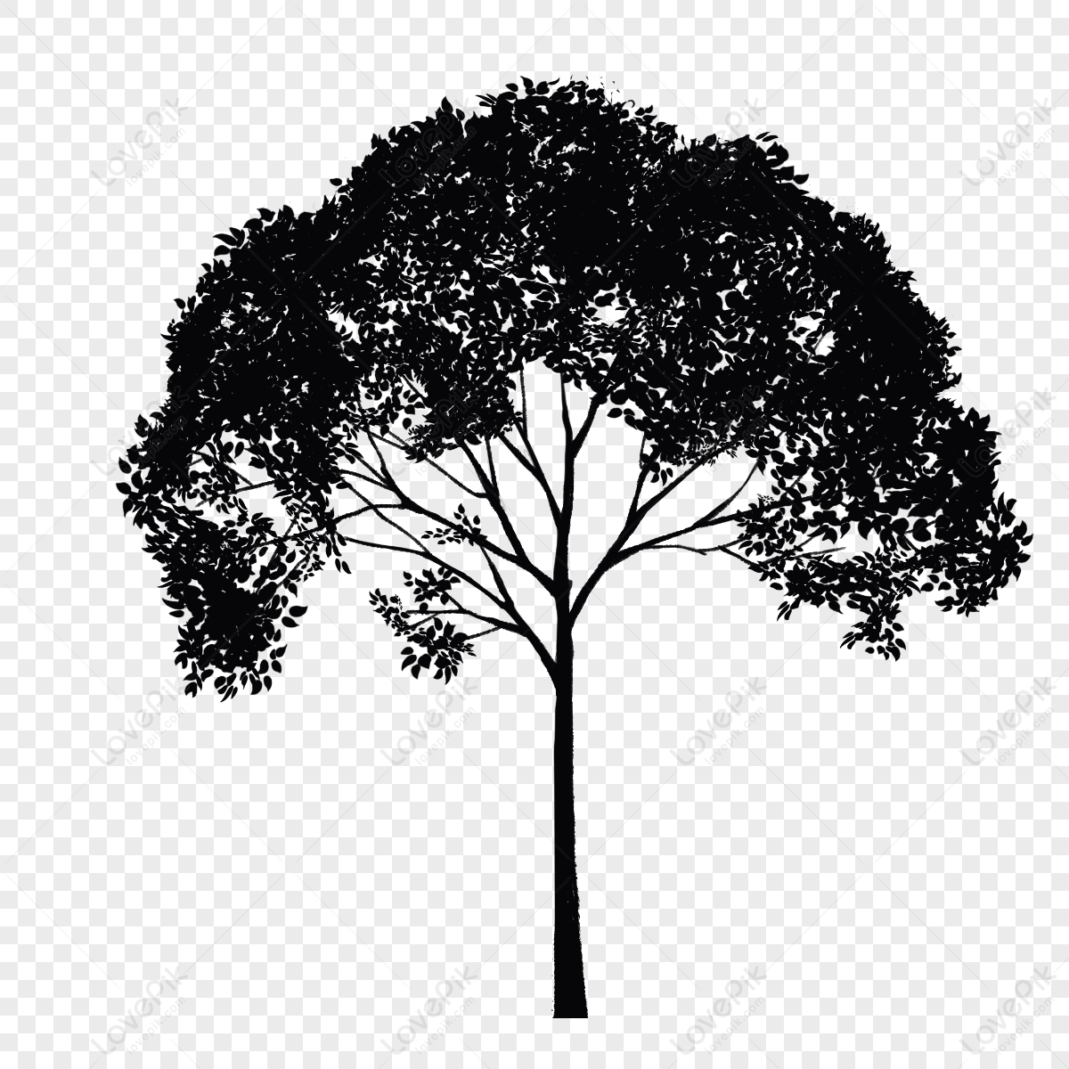 The silhouette of the big tree, tree white, light tree, tree wood png free download