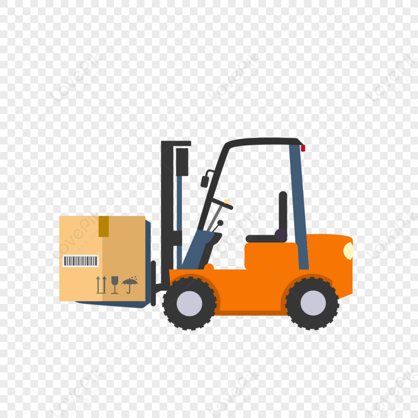 Truck, Orange Truck, Light Truck, Forklift Truck Free PNG And Clipart ...