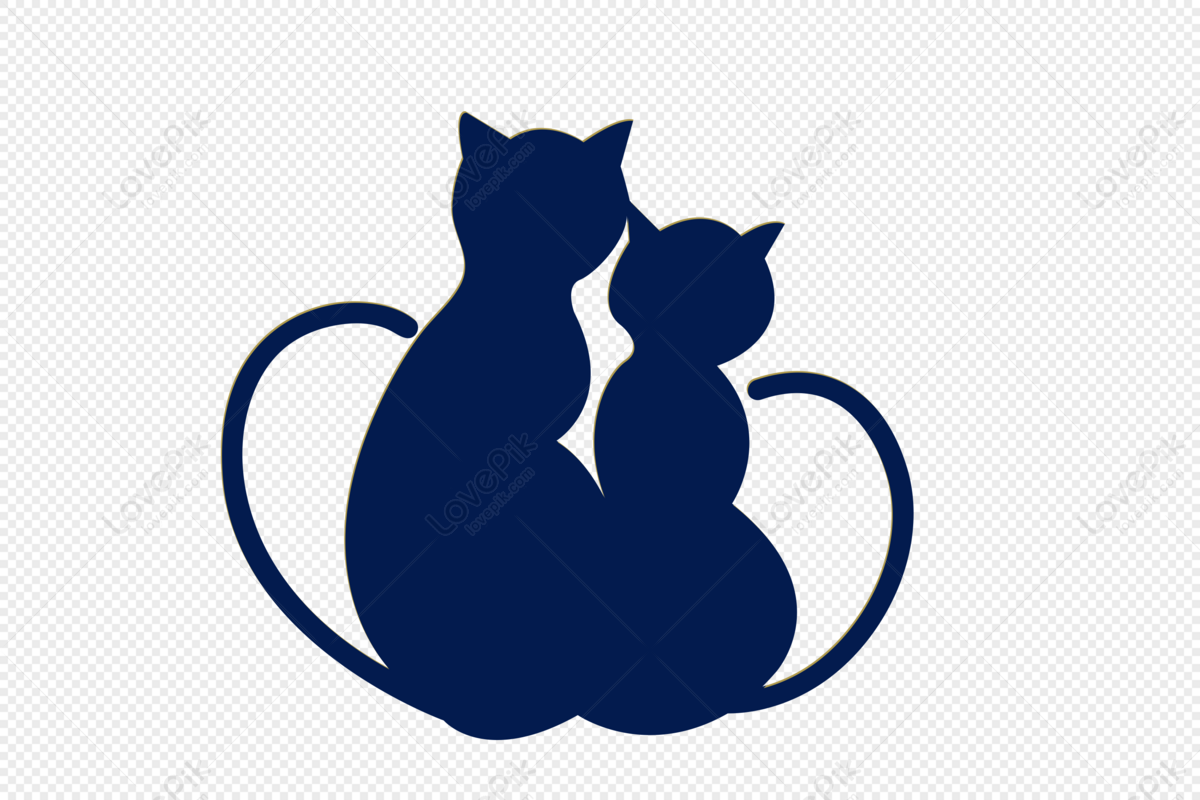 Two winged cats reflection cat icon Royalty Free Vector