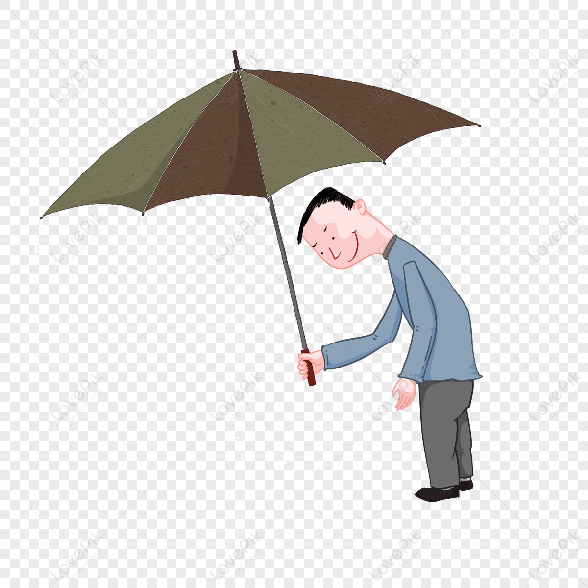 谷雨打伞的小男孩图片_装饰图案_设计元素-图行天下素材网