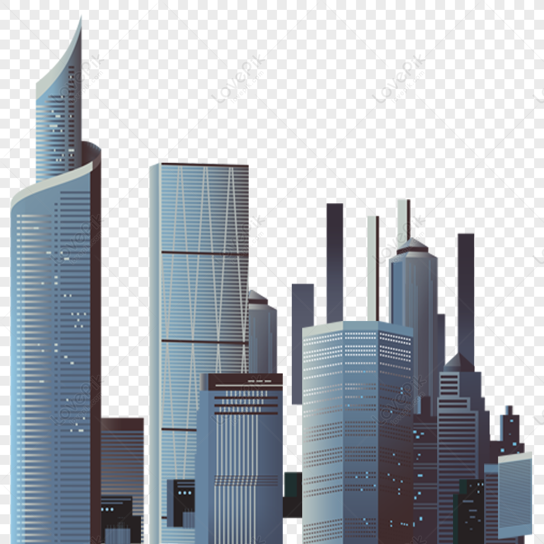 Vector modern city material, art city, city gray, buildings city png image free download