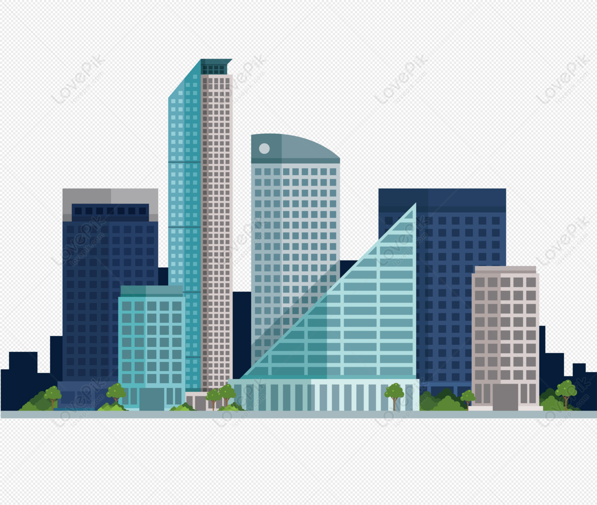 Vectorial City, city illustration, city skyline, city vector png transparent image