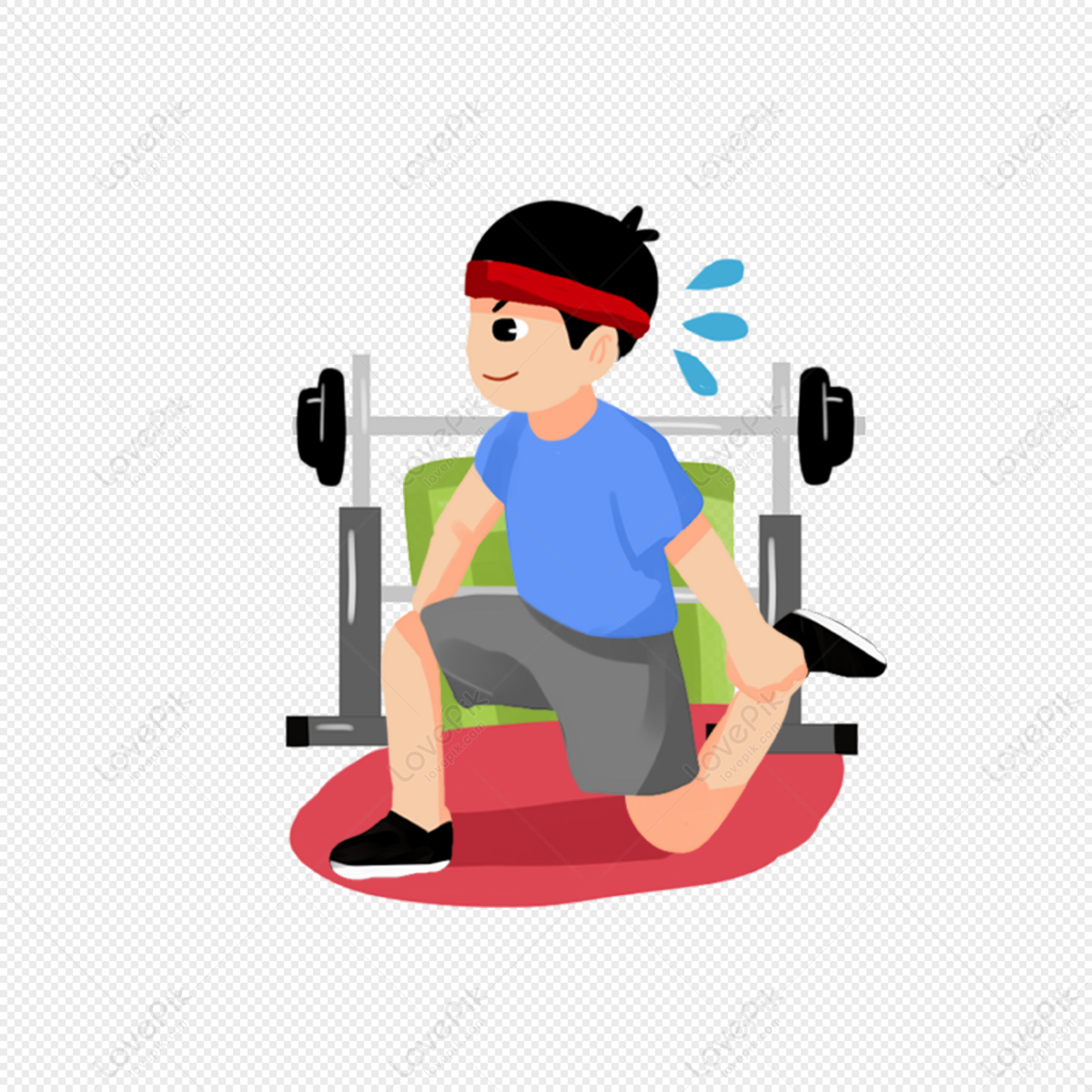 Man Stretching Exercise Cartoon Style illustration. 23986426 PNG