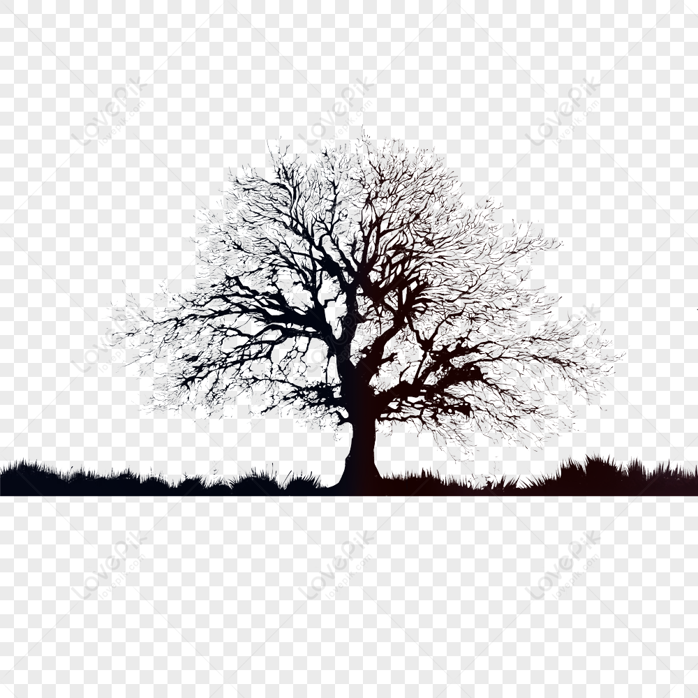 big tree silhouette, tree, cartoon tree, hand painted trees png free download