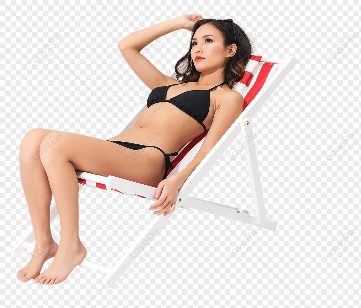 asignación intercambiar mar Mediterráneo Bikini Negro Hermoso Mujer Sentada En Una Tumbona De Playa PNG Imágenes  Gratis - Lovepik