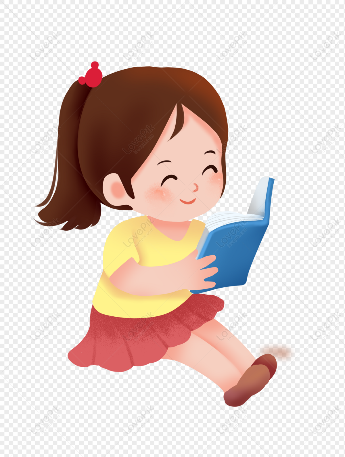 读书女孩插画插画图片下载-正版图片400062970-摄图网