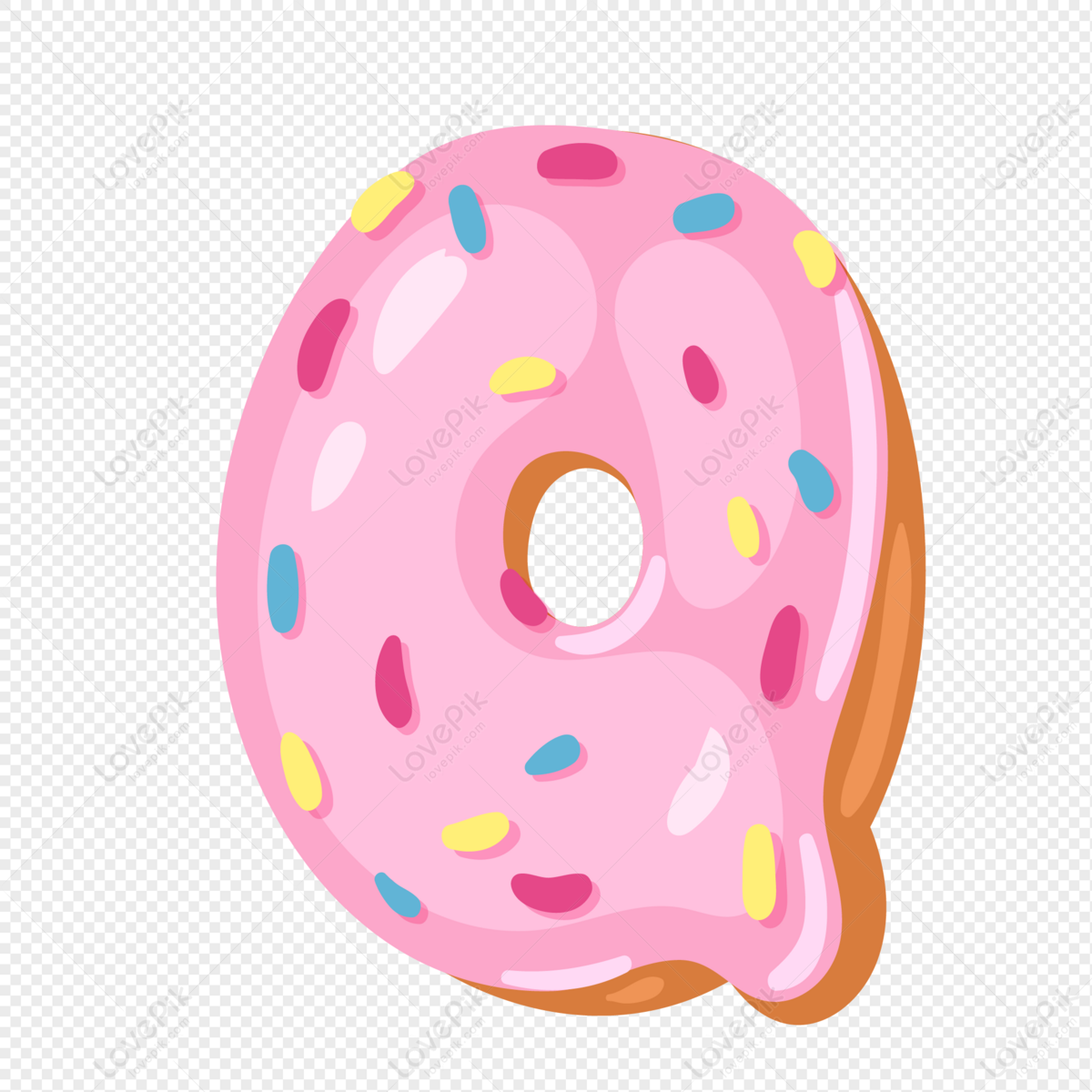 Premium Photo  A donut shaped like a letter d with sprinkles on it.