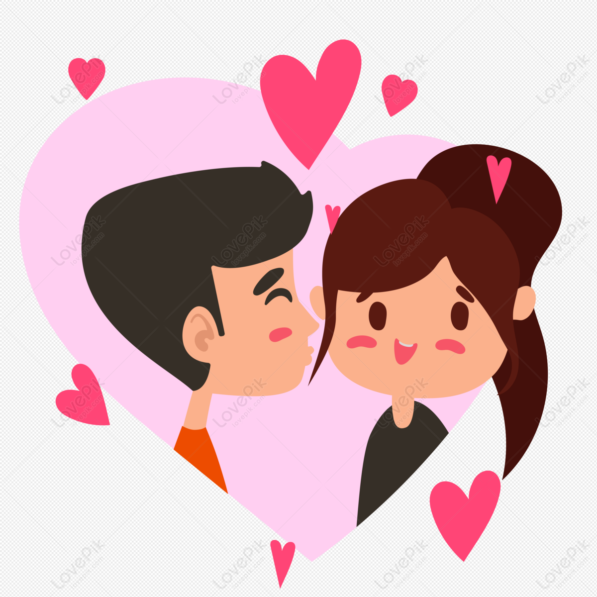 Casal Beija Cartoon Estilo Anime PNG , Doce, Romântico, Rapaz Imagem PNG e  PSD Para Download Gratuito