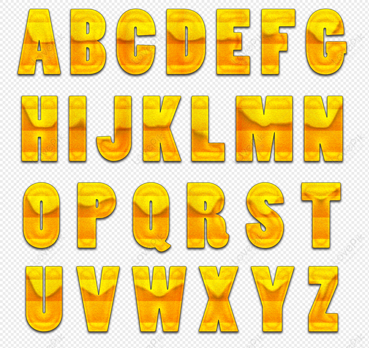 การออกแบบตัวอักษรภาษาอังกฤษสีทอง 26 Png สำหรับการดาวน์โหลดฟรี - Lovepik