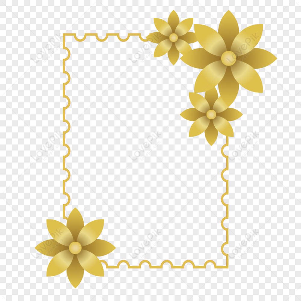 gold flower border