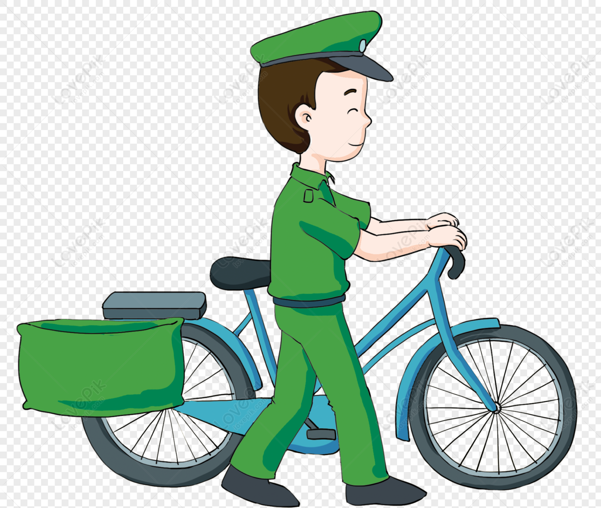 Green Post Office Mailman PNG Image And Clipart Image For Free Download -  Lovepik | 400646068
