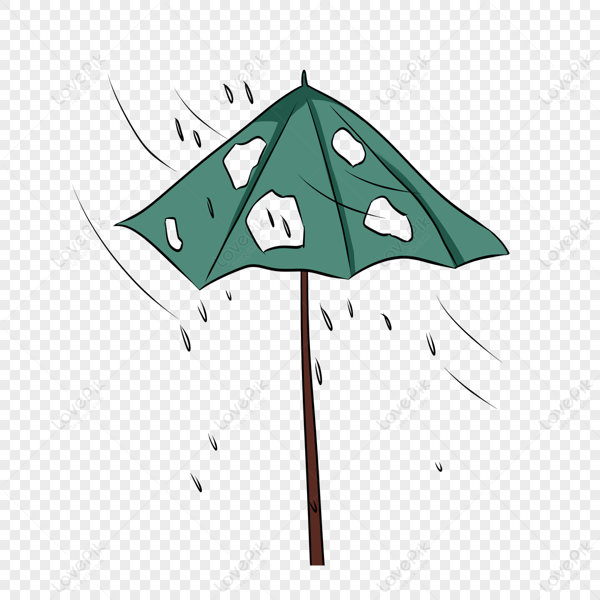 Hand Painted Broken Umbrella PNG Transparent And Clipart Image For Free  Download - Lovepik | 400495086