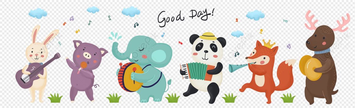 hand painted european animals, world animal day, animal pattern, party png transparent background