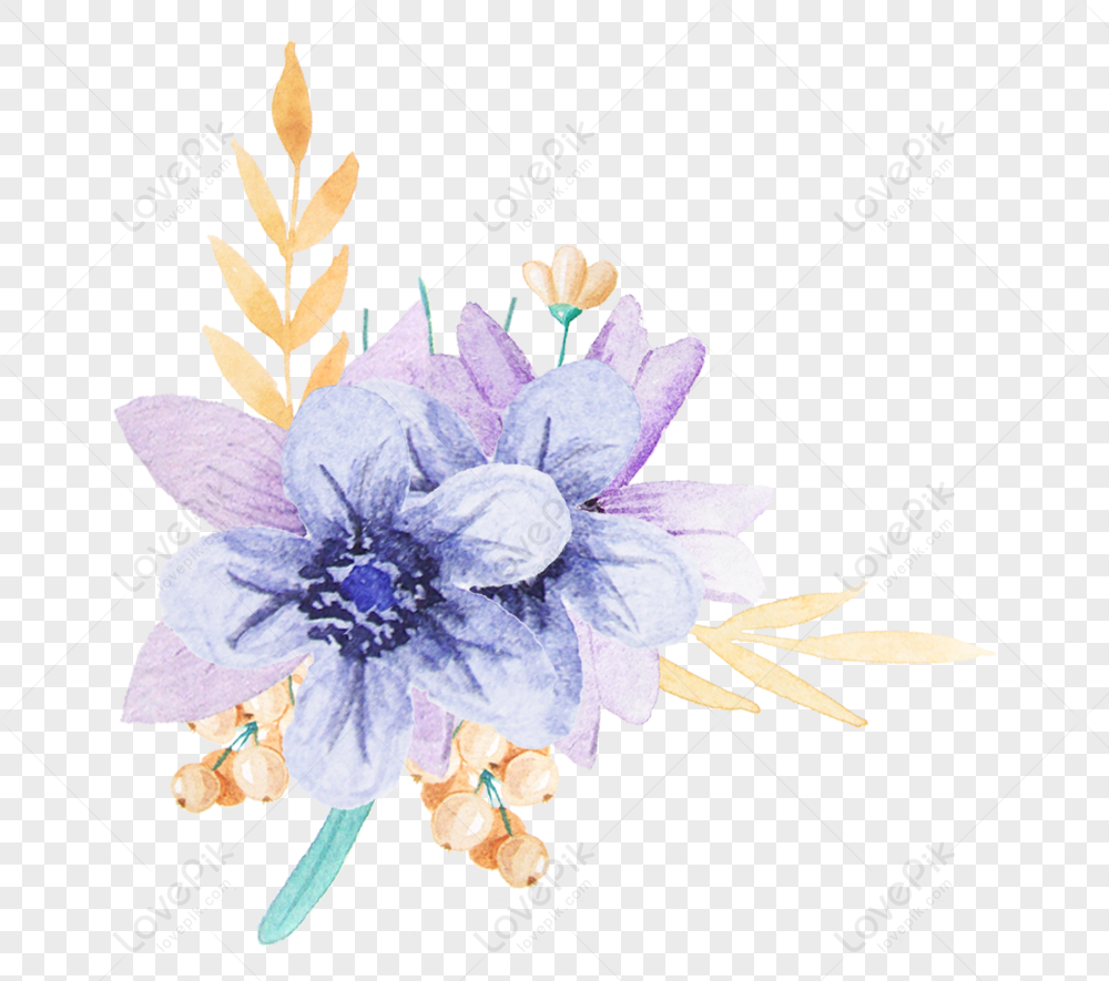 Hand Painted Flower Decoration PNG Free Download And Clipart Image ...