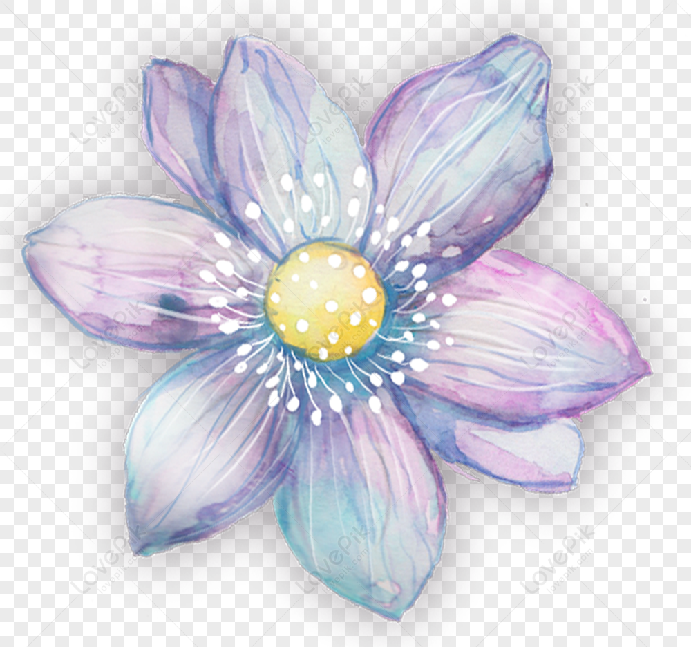 Flores Pintadas A Mano De Color Morado PNG Imágenes Gratis - Lovepik