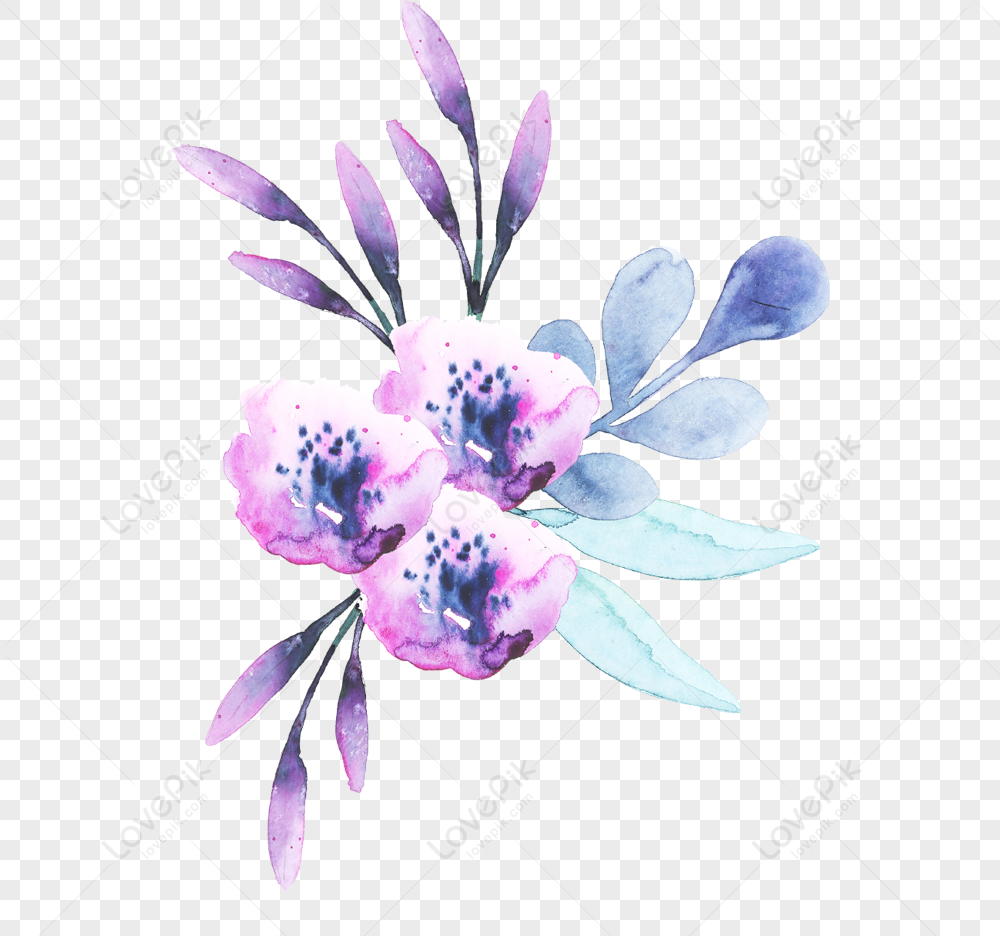 Hand Painted Purple Flowers PNG Transparent Image And Clipart Image For  Free Download - Lovepik | 400345767