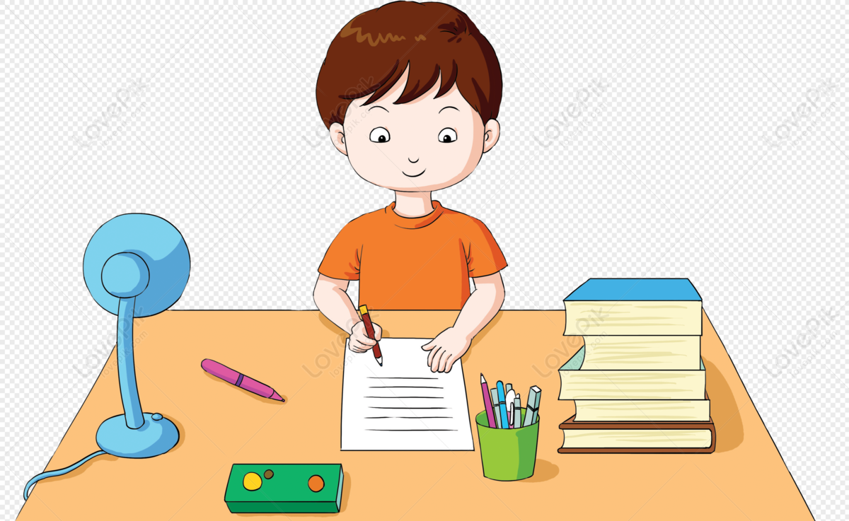 Learn to do homework boys, preparing for exams, and homework, homework cartoon png free download