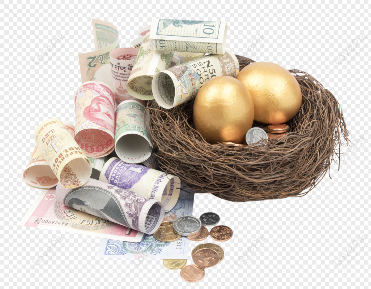 Golden eggs. A symbol of making money and successful investment on green  background Stock Photo - Alamy