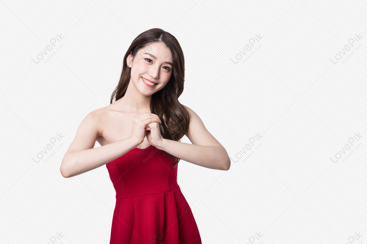 A Greeting Girl PNG Images With Transparent Background