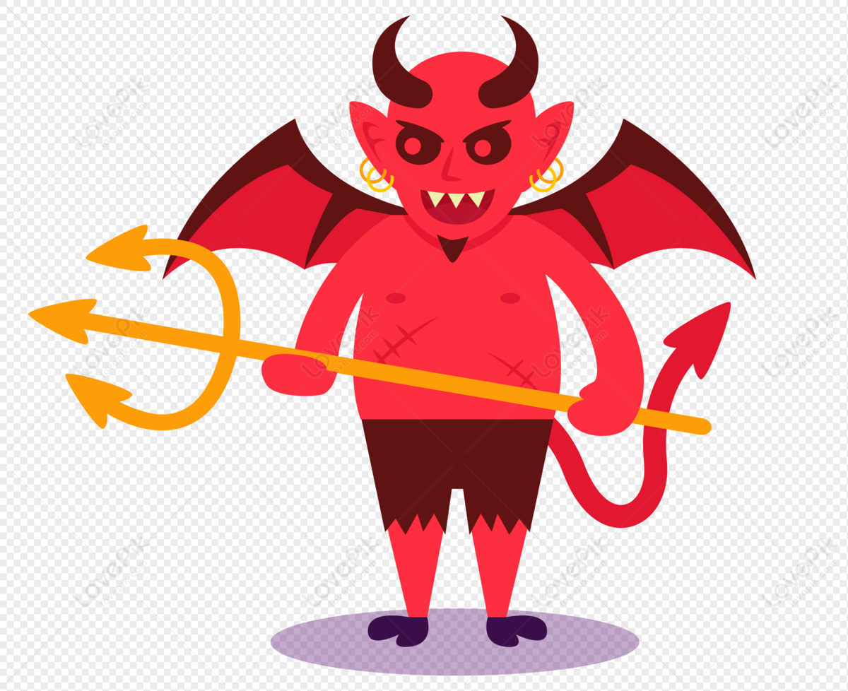 Poster Red devil cartoon 