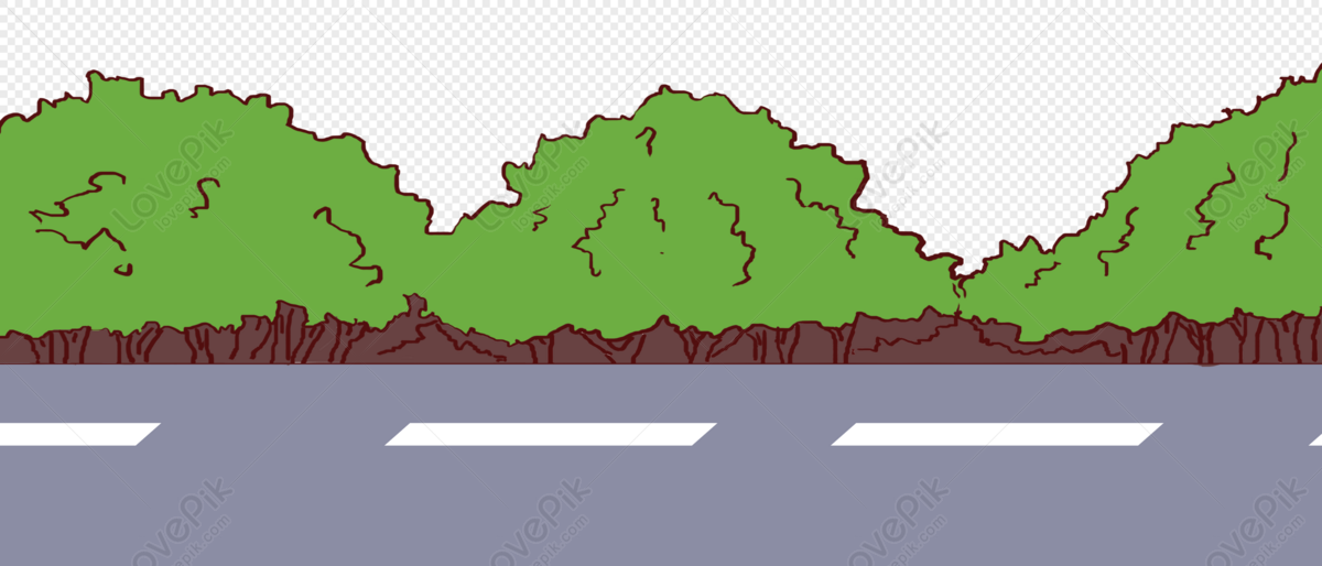 Road landscape isolation belt, isolated, road landscape, hand painting png white transparent