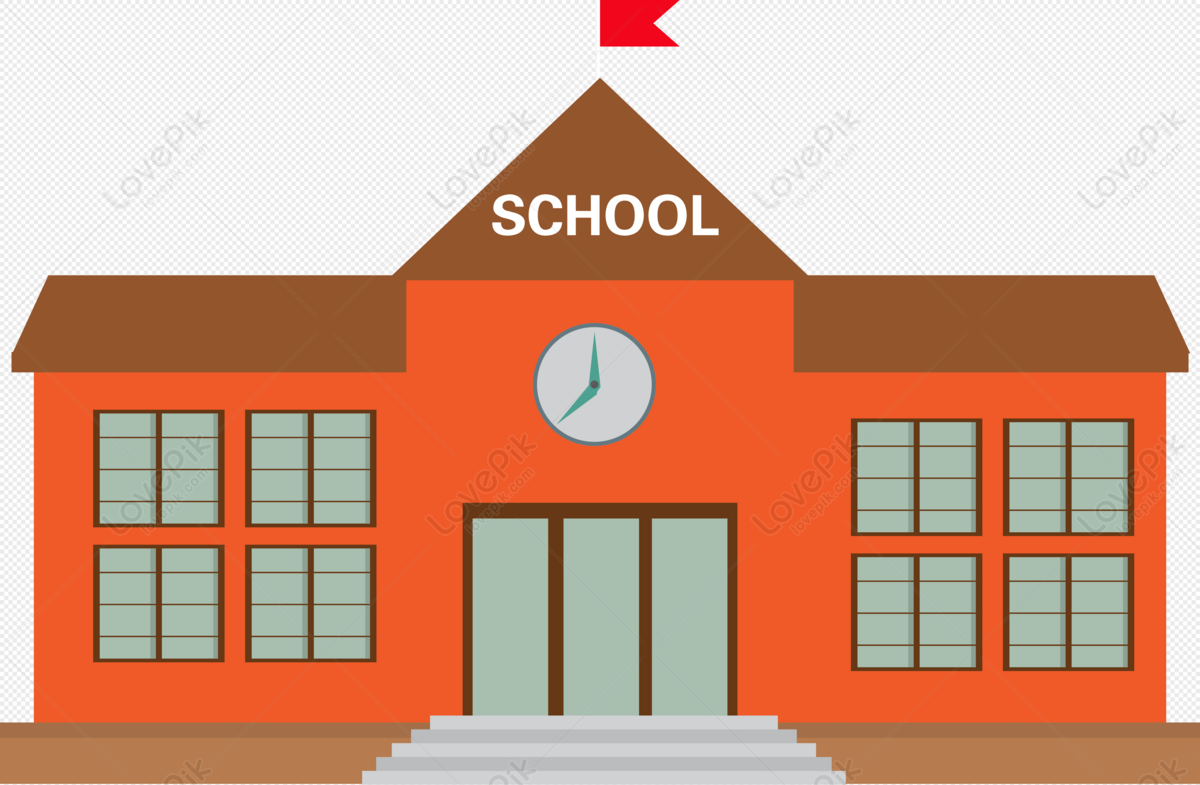 School, flat school, open, teaching building png hd transparent image