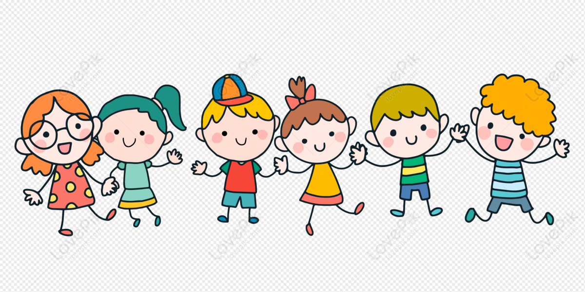 simple hand painted happy children, boy and girl, paint, children's paintings png transparent image