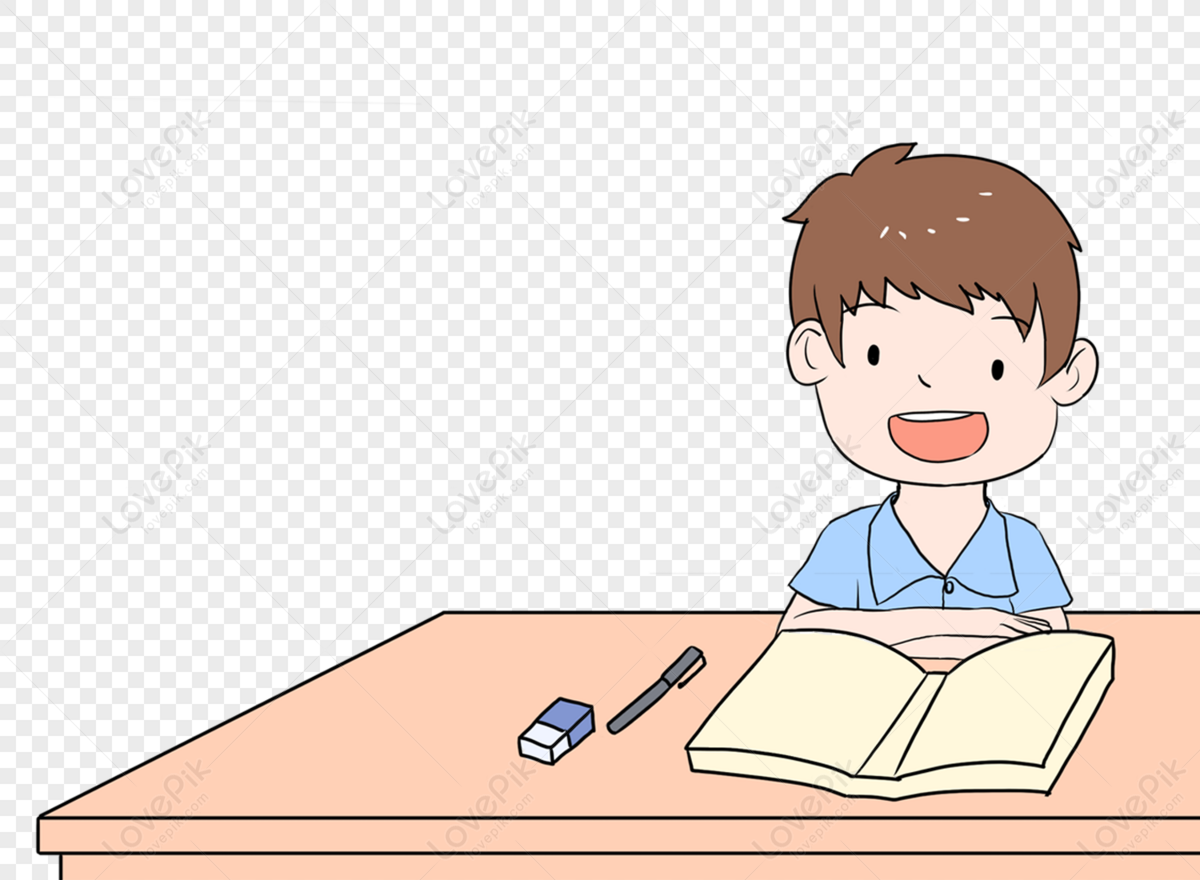 The boy writes homework., student, material, and homework png free download