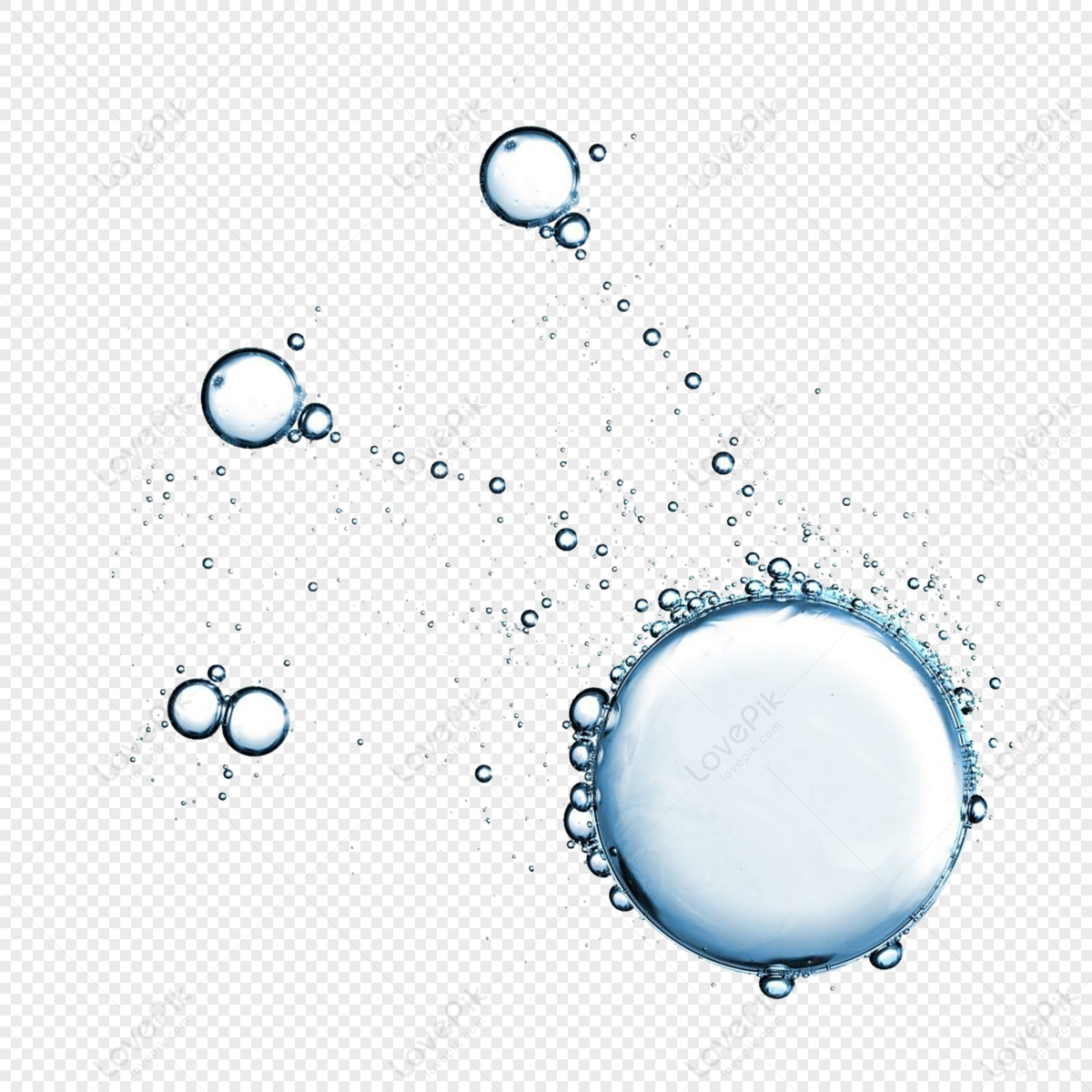 Download Cartoon Star in Water with Bubbles PNG Online - Creative