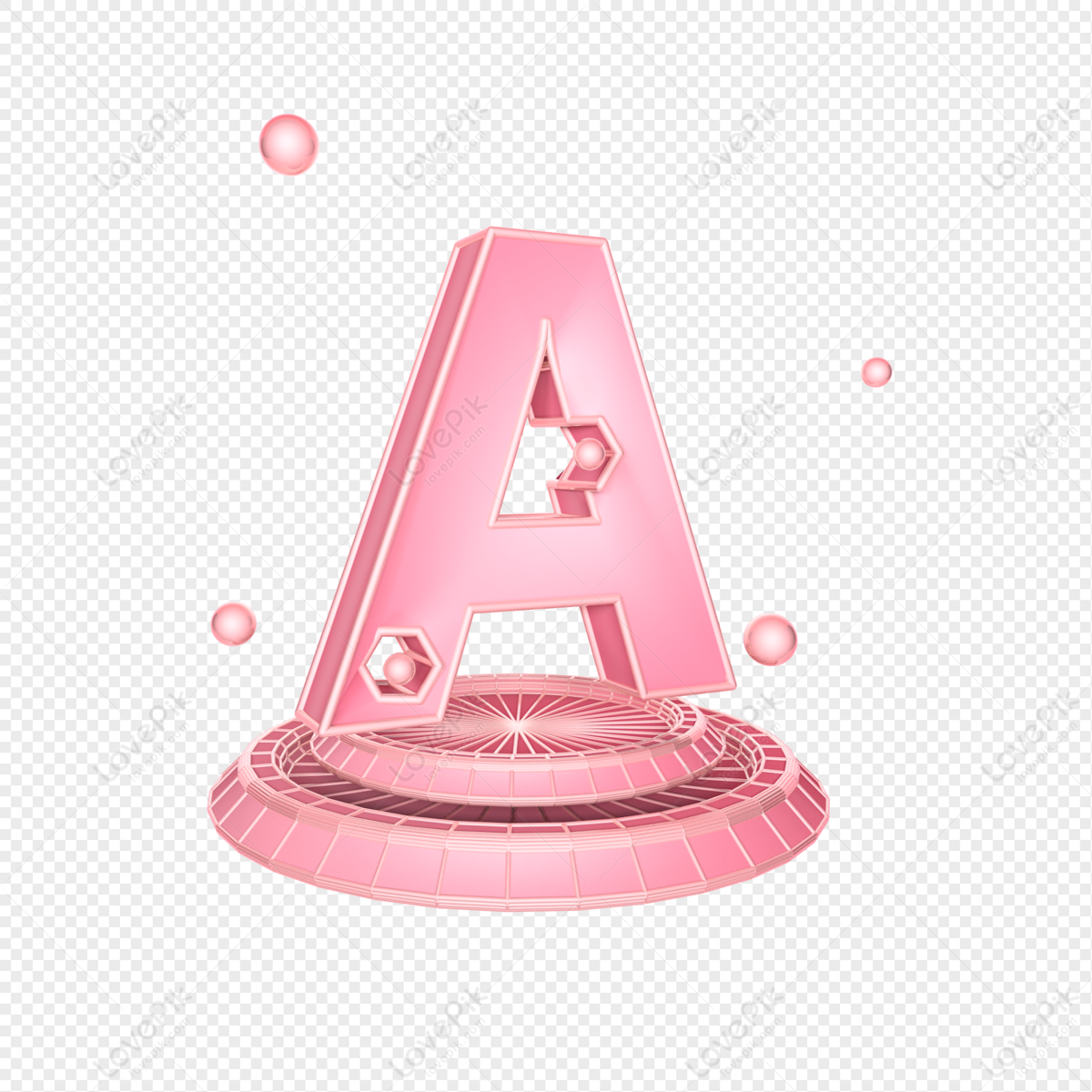 pink capital letter a