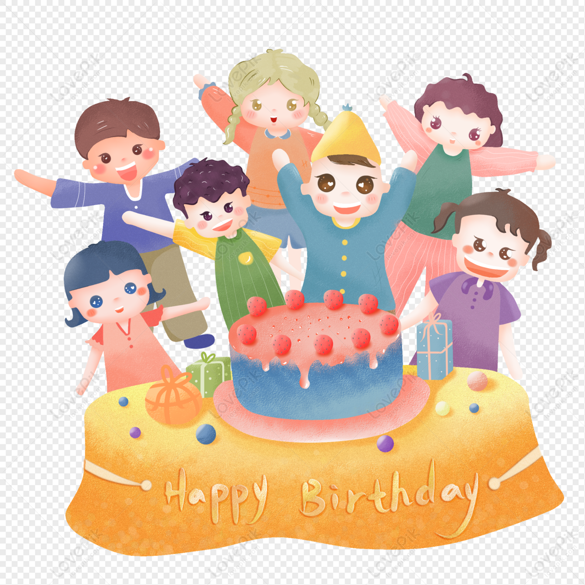 Cartoon Hand Painted Birthday Cake Png Material PNG Hd Transparent Image  And Clipart Image For Free Download - Lovepik | 401104894