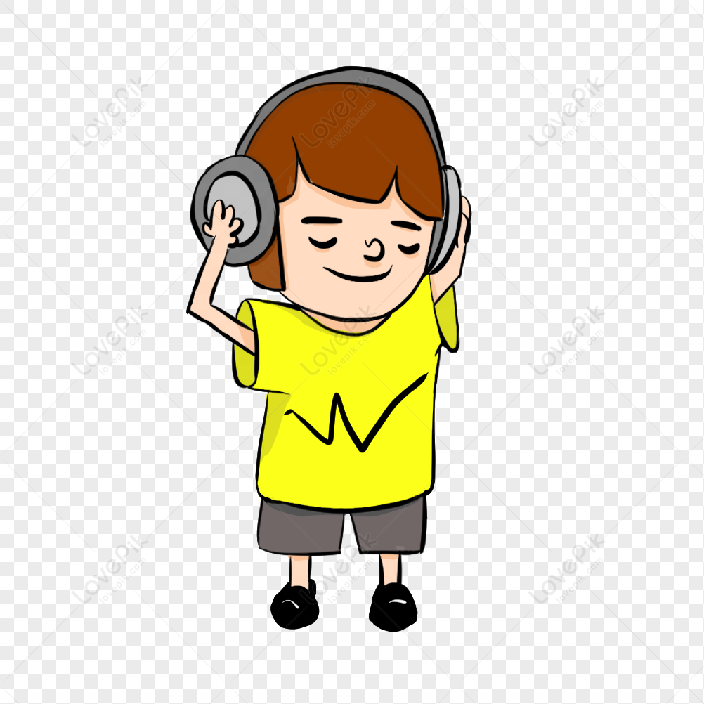 Ilustración De Niño De Dibujos Animados Escuchando Música Con Li PNG  Imágenes Gratis - Lovepik