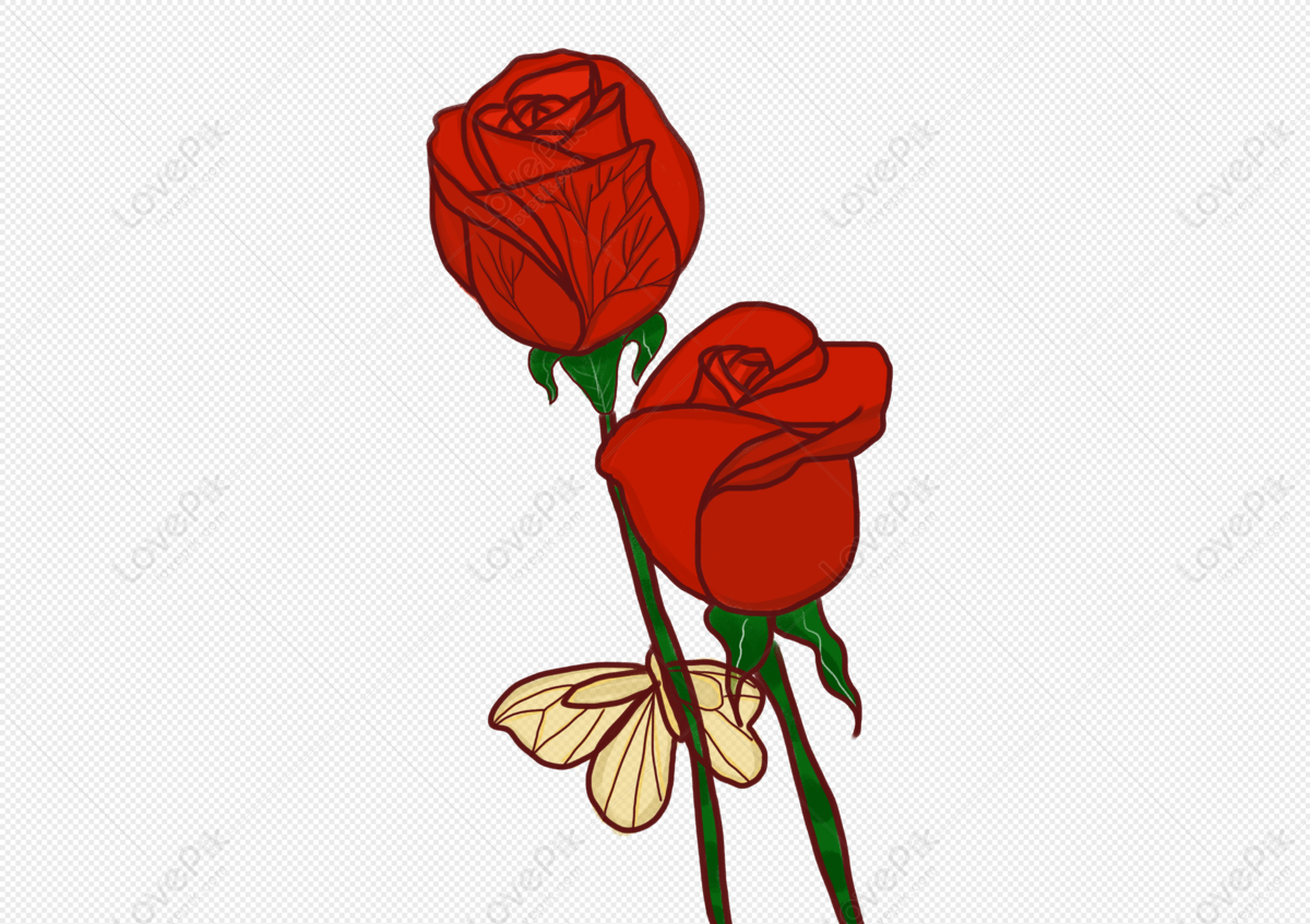 Cartoon Rose Flowers PNG Transparent Image And Clipart Image For Free  Download - Lovepik | 401046597