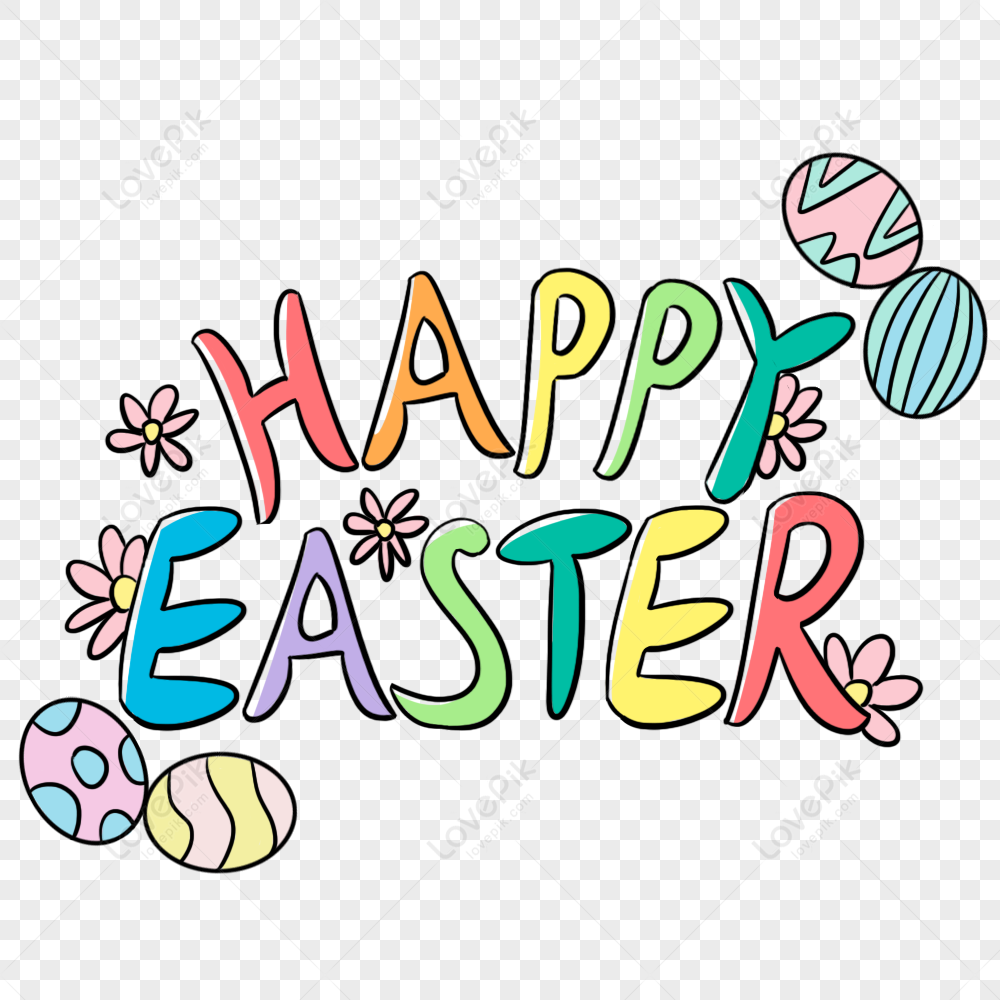Color Happy Easter Easter Easter Cartoon Font PNG Image And Clipart Image  For Free Download - Lovepik | 401042058