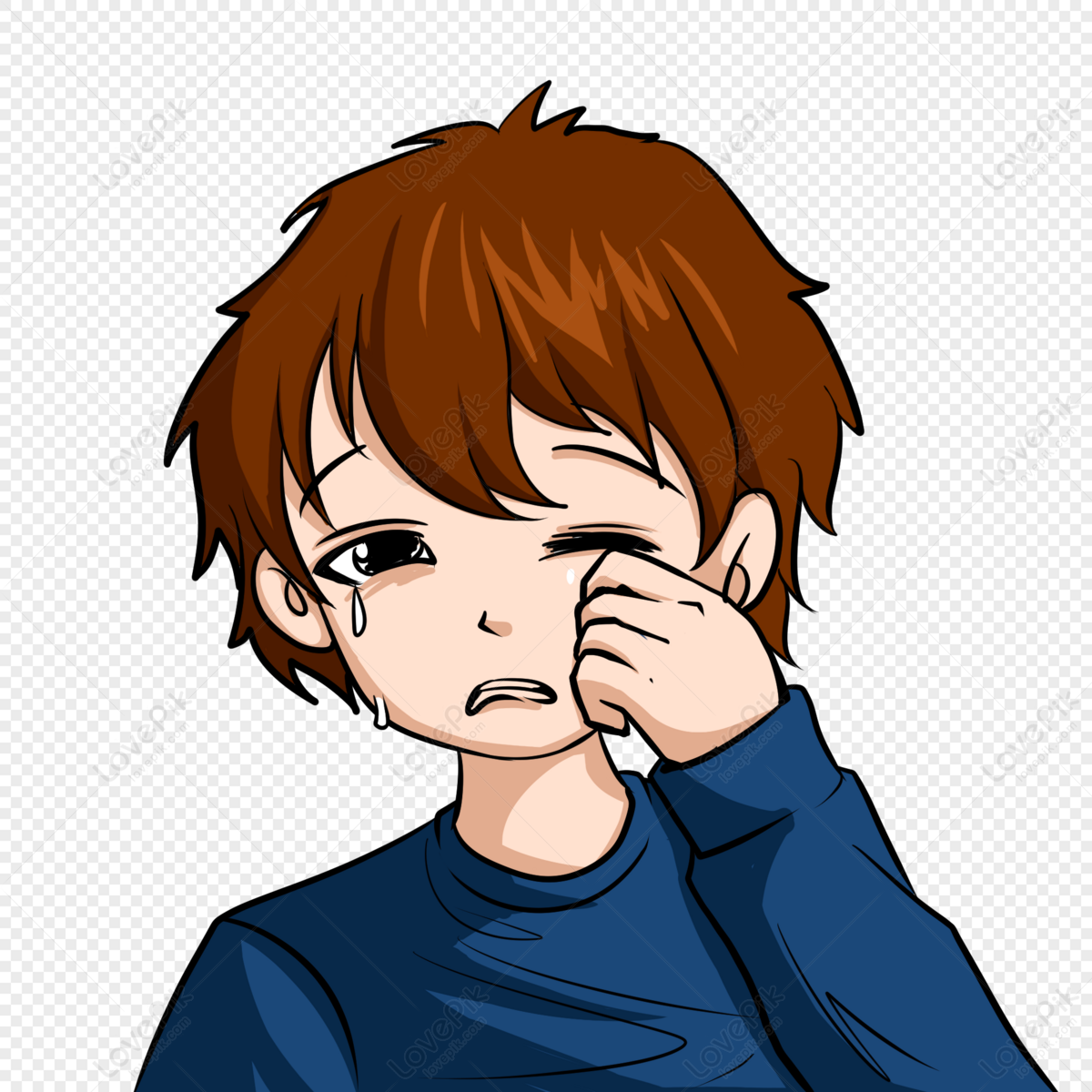 Crying Man Clipart Image