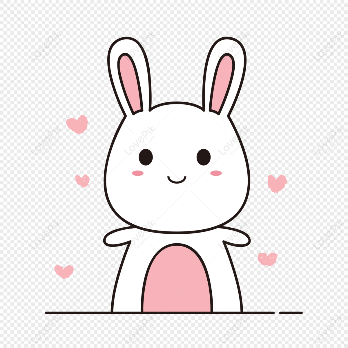 Cute Bunny, Cute, Happy, Anime PNG Image Free Download And Clipart ...