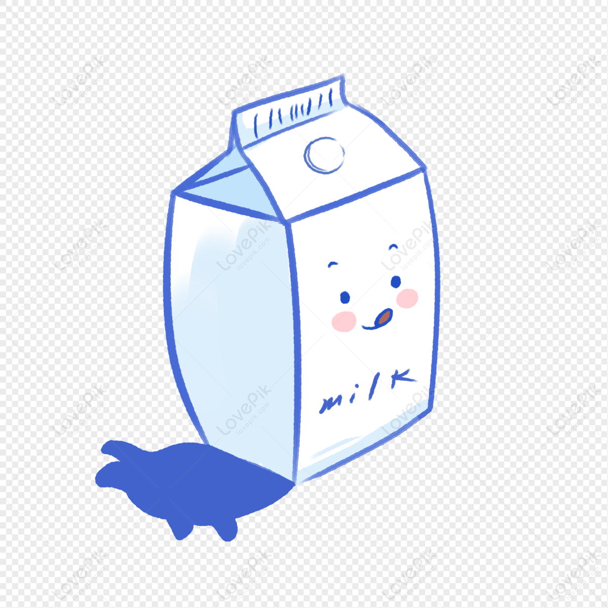 Cute Cartoon Milk Carton PNG White Transparent And Clipart Image For Free  Download - Lovepik | 401086382