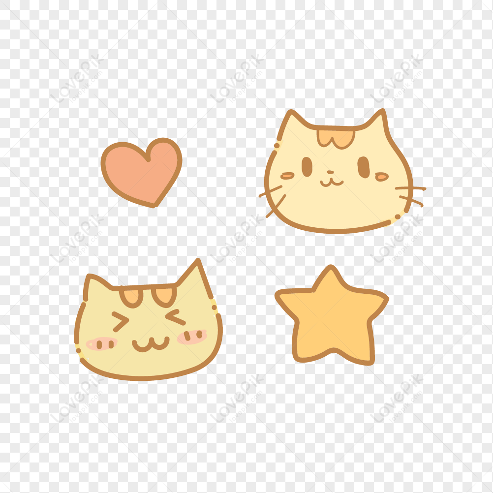 Cute Cats Flat Icon Kit PNG Images