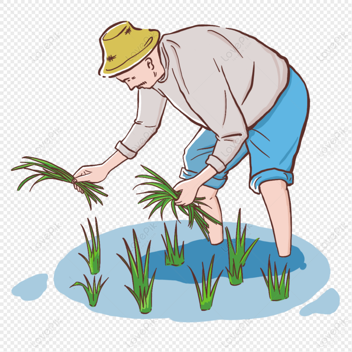 Drawing Spring Farmer Farming Cattle Farmland Sowing Scene PNG Images | PSD  Free Download - Pikbest