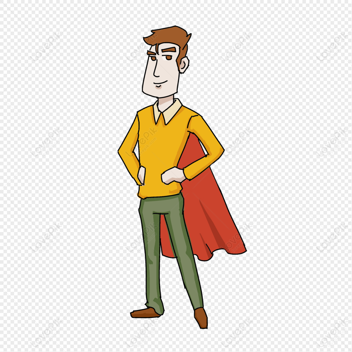 Hand Drawn Cartoon Fathers Day Cute Superhero Dad PNG Transparent Image And  Clipart Image For Free Download - Lovepik | 401120327