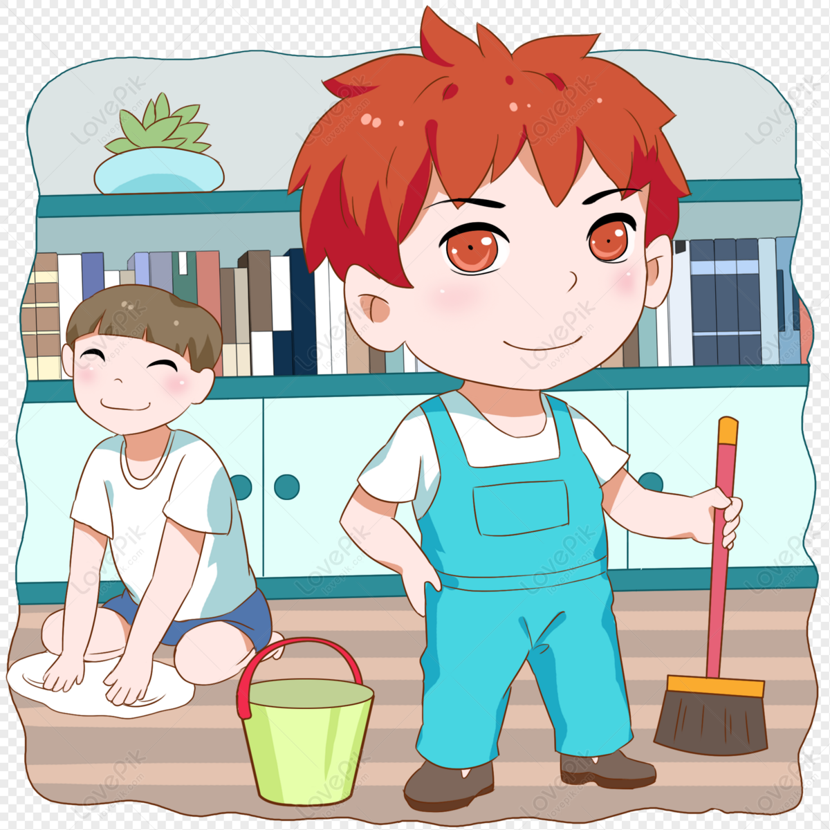 Man Tidying Up Housework PNG Picture And Clipart Image For Free