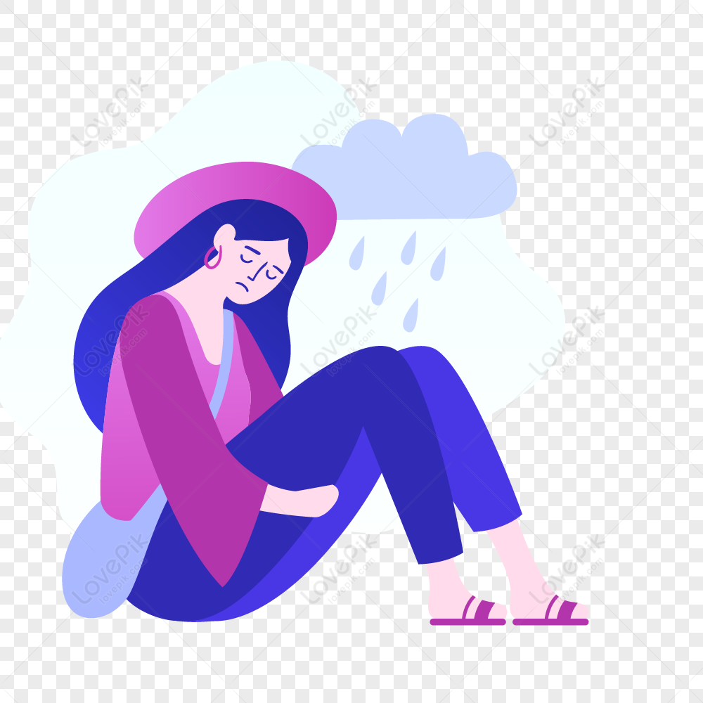 Sad Girl Element PNG Transparent Image And Clipart Image For Free Download  - Lovepik | 401044207