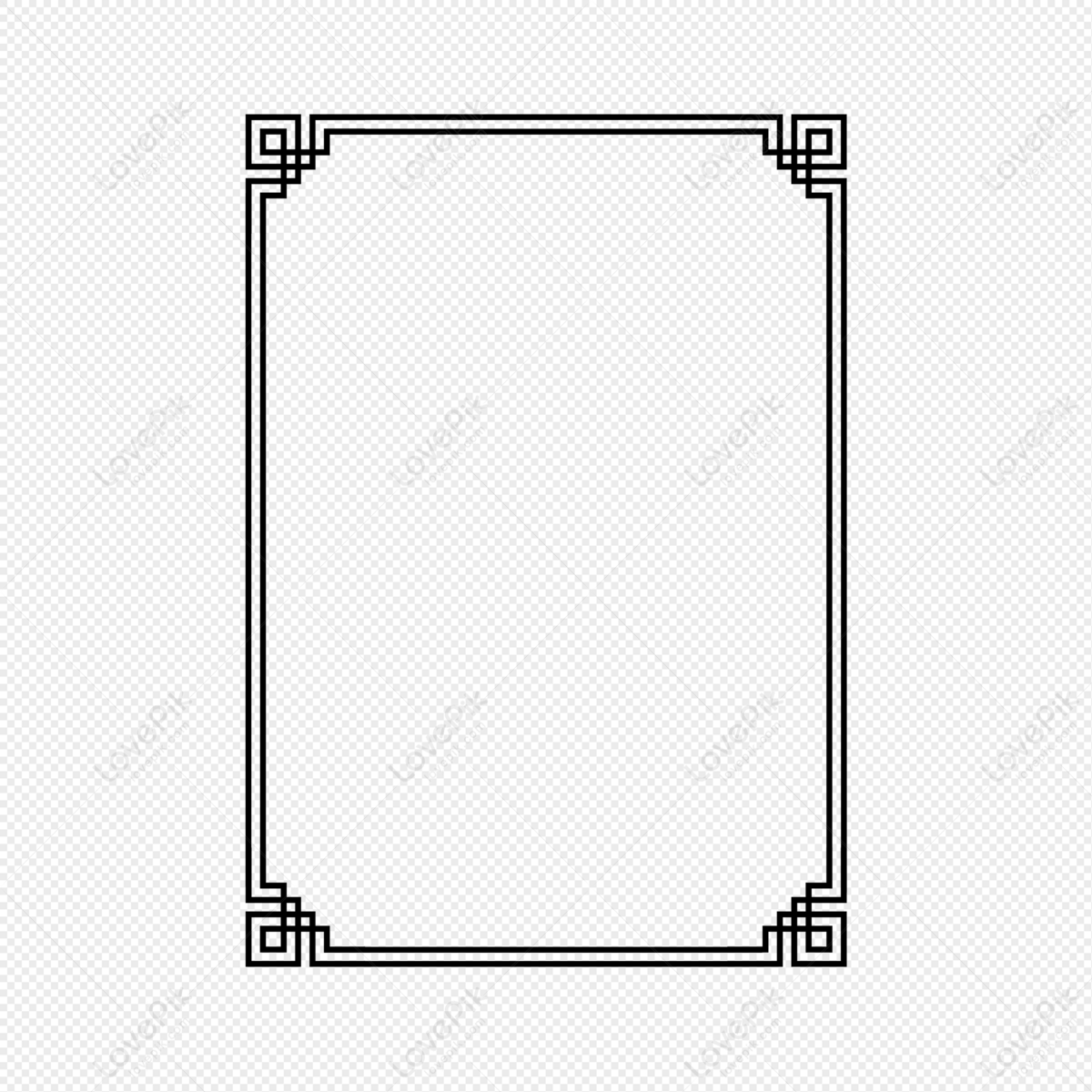 Simple border, black and white, simple border, antique png image