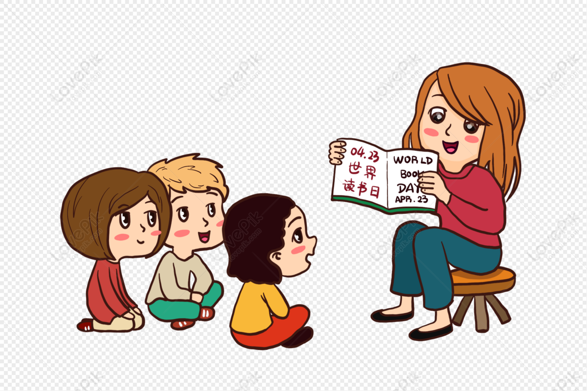 Teacher Teaching Children To Read PNG Transparent And Clipart Image For  Free Download - Lovepik | 401123656