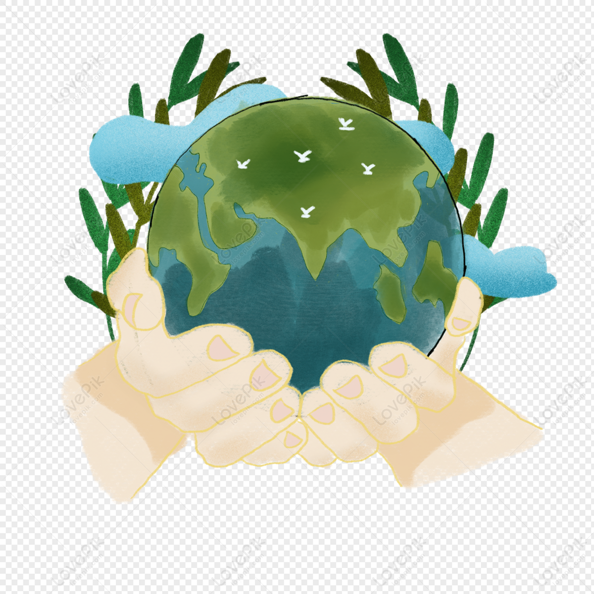 World Earth Day Protects Earth Illustration Elements PNG Transparent ...