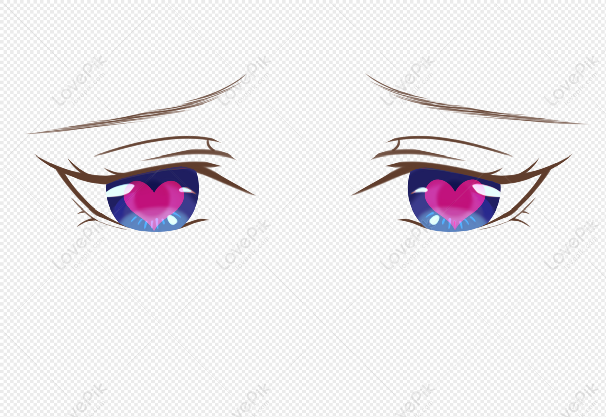 Anime Love Eyes PNG White Transparent And Clipart Image For Free Download -  Lovepik | 401229582